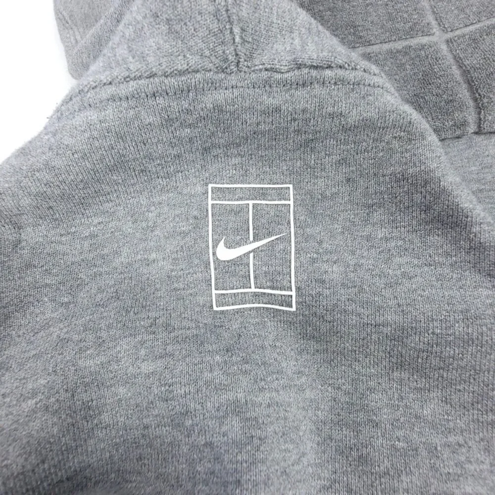 NIKE Nk Court NYC French Terry Crew Neck Sweatshirt Pullover Mens XL Gray White